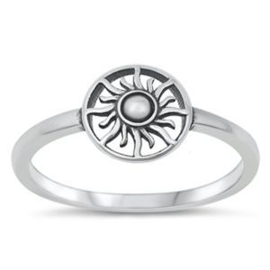 Silver Ring - Sun Ring Sterling Silver Ring - 925 size 4-10
